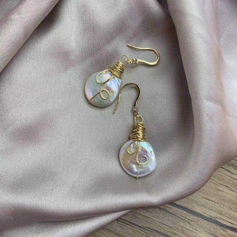 Hand-Wired Natural Baroque Pearl Earrings - Original Light Luxury Statement Jewelry
