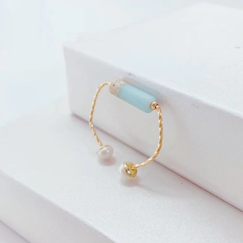 Ice Blue Love Pearl Ring - Minimalist Natural Freshwater Pearl Trendy Jewelry