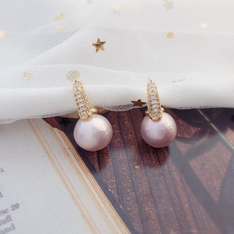 Minimalist Micro-Inlay Pearl Earrings - Elegant Daily Wear Jewelry EH076026