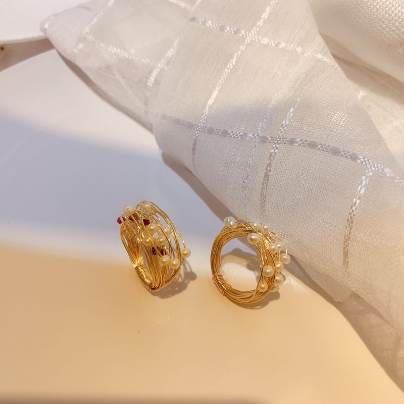 Light Luxury Handmade Pearl Ring - Minimalist Designer Aesthetic Jewelry for Women