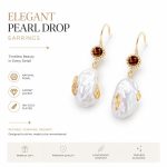 14K Gold Plated Baroque Freshwater Pearl Earrings - Retro French Pink Purple Pearl Drop Dangle Earrings Hong Kong Style Jewelry - Image 2