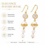 A Pair of Baroque Freshwater Pearl Earrings - Retro French Style Hong Kong Fashion Pearl Dangle Earrings - Image 2