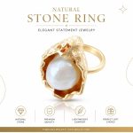 Baroque Pearl Ring - Sweet Pink Pearl Single Loop Social Media Viral Trend Adjustable Statement Ring - Image 2