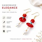 Baroque Freshwater Pearl Earrings - Retro French Style Vintage Hong Kong Fashion Pearl Dangle Earrings - Image 2