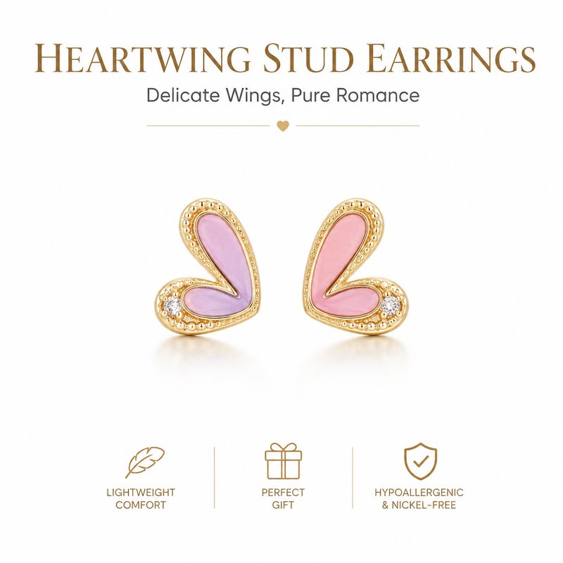 Heart Shaped Abalone Shell Earrings - Delicate Dainty Fashion Drop Dangle Earrings Jewelry for Women