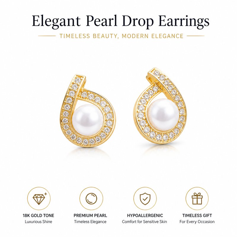 Freshwater Pearl Stud Earrings - S925 Sterling Silver Post Gentle Light Luxury Versatile Ear Studs