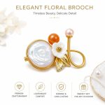 Pearl Floral Brooch for Women - Baroque Pearl Brooch Pin Chinese Chic Vintage Coat Waist Clip Fashion Jewelry Style B - Image 2