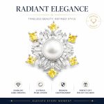 Pearl Floral Brooch for Women - Baroque Pearl Brooch Pin Chinese Chic Vintage Waist Clip Christmas Gift Style E XZ136019 - Image 2