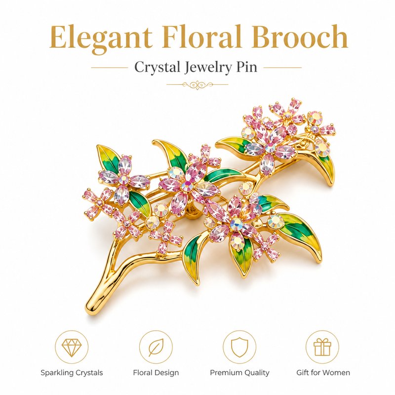 Pearl Floral Brooch for Women - Baroque Pearl Brooch Pin Chinese Chic Vintage Waist Clip Christmas Gift Style F XZ168006