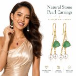 Long Tassel Agate Threader Earrings - Elegant Silver Needle Drop Dangle Earrings Fashion Jewelry for Women - Image 3