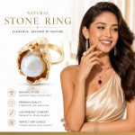 Baroque Pearl Ring - Sweet Pink Pearl Single Loop Social Media Viral Trend Adjustable Statement Ring - Image 3