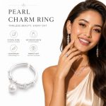 Freshwater Pearl Ring - Sweet Pearl Single Loop Social Media Viral Trend Adjustable Statement Decor Ring - Image 3