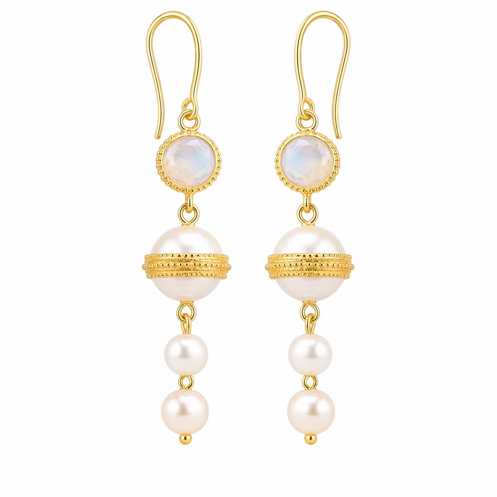 1780584102836-6pxwt3yfhdr3pgke9iugrrnttq1qldw7.jpg A Pair of Baroque Freshwater Pearl Earrings - Retro French Style Hong Kong Fashion Pearl Dangle Earrings - Image 1