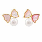 Handmade Pearl Stud Earrings - S925 Silver Needle Dainty Soft Jewelry Best Friend Graduation Gift Ins Style Daily Wear