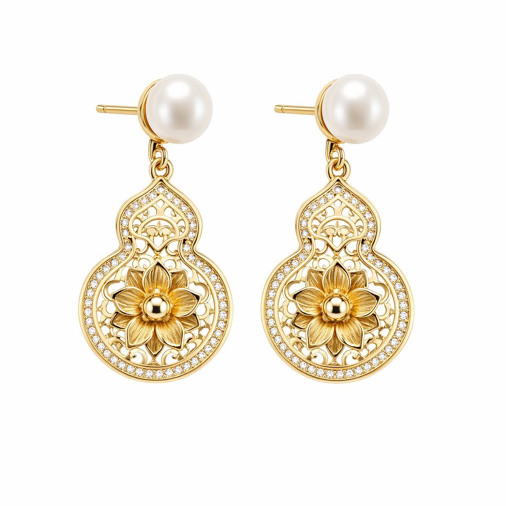 1780584246928-w9yhg9jiappi5zzssuanbd8vb7hzpnuo.jpg Natural Freshwater Pearl Stud Earrings - S925 Silver Needle Chinese National Style Versatile Niche Design Ear Studs - Image 1