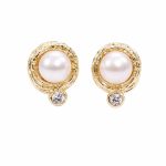 Zircon Inlaid Pearl Stud Earrings - S925 Sterling Silver Needle Minimalist Statement Trendy Niche Design Dangle Earrings