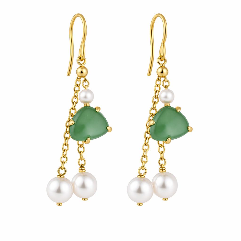 1780585222608-m4cyl2vr131kt5asgz3gx8ga3a7rzksg.jpg Long Tassel Agate Threader Earrings - Elegant Silver Needle Drop Dangle Earrings Fashion Jewelry for Women - Image 1