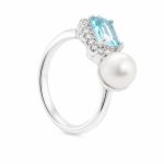 Aesthetic Pearl Ring - Sweet Pink Pearl Social Media Viral Single Loop Trend Adjustable Statement Ring