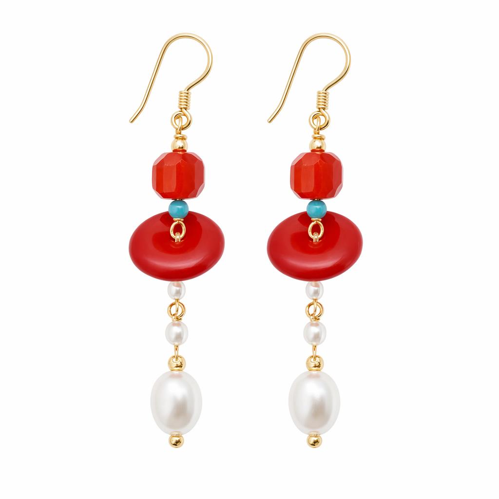 1780586087097-uwgtnii1s6hwpux6wte685ppawatrc1u.jpg Baroque Freshwater Pearl Earrings - Retro French Style Vintage Hong Kong Fashion Pearl Dangle Earrings - Image 1