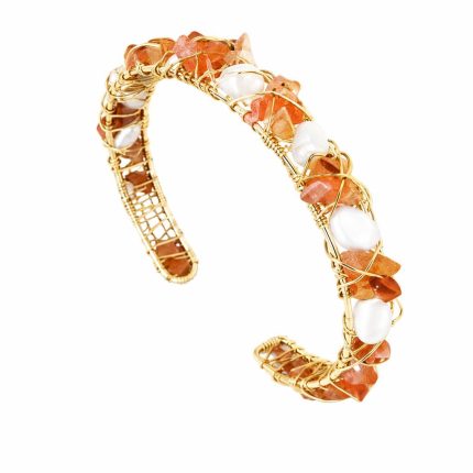 Fashion Minimalist Pearl Bangle - Versatile Chain Bracelet Trendy Western Style Fine Jewelry for Women