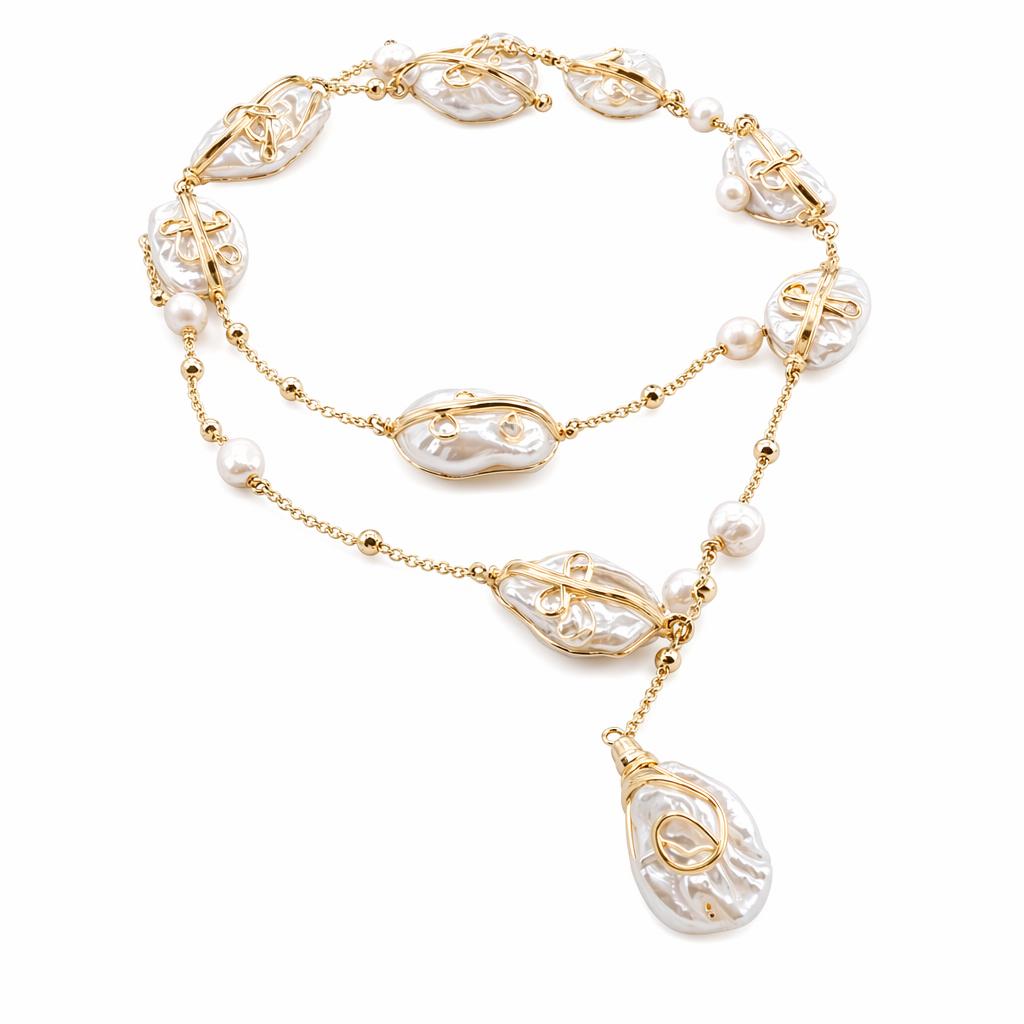 1780586927246-2ytnzvf7iu2p8xkdfzqyqti72ycgps9b.jpg French Vintage Baroque Irregular Pearl Sweater Chain - Fashion Double Layer Stacking Long Necklace Jewelry Wholesale - Image 1