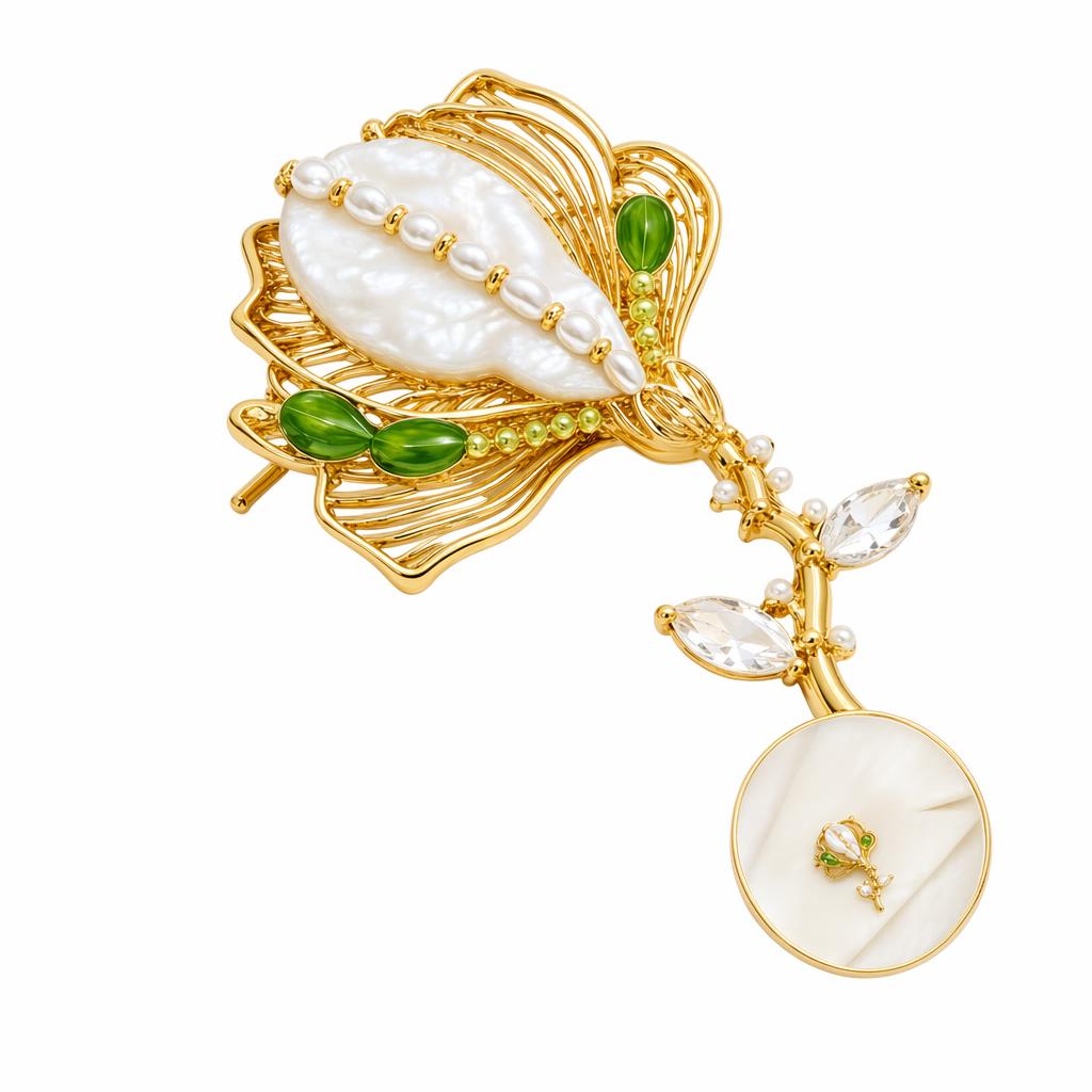 1780588887696-ytcfqyg8n628uwxuqpsxpajowds1c2cj.jpg Pearl Floral Brooch for Women - Baroque Pearl Brooch Pin Chinese Chic Vintage Waist Clip Christmas Gift Style C XZ086046 - Image 1