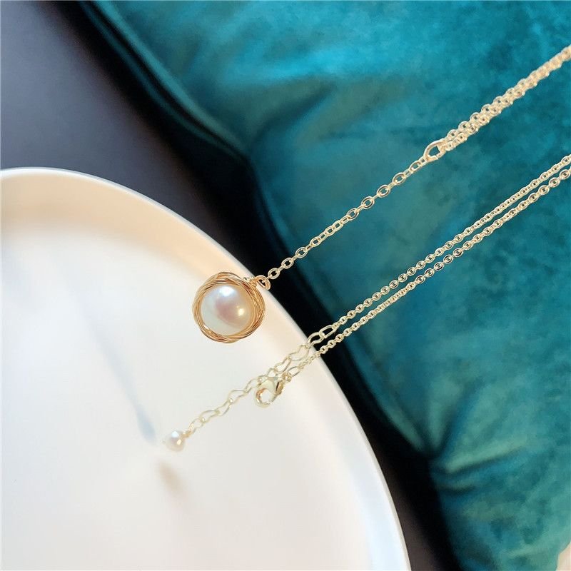 14K Gold Filled Freshwater Pearl Choker - Japanese Korean Minimalist Style